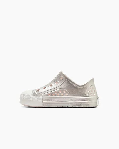 Pink / Silver / White Converse Chuck Taylor All Star Play Lite CX Metallic Kids' Sneakers Singapore | C-57841069