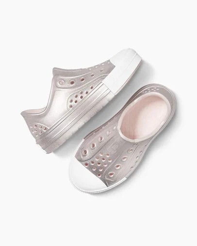 Pink / Silver / White Converse Chuck Taylor All Star Play Lite CX Metallic Kids' Sneakers Singapore | C-57841069