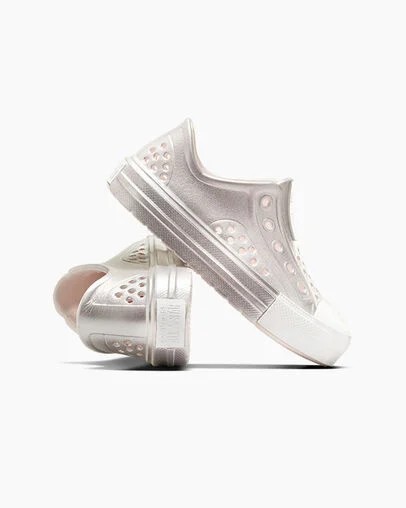 Pink / Silver / White Converse Chuck Taylor All Star Play Lite CX Metallic Kids' Sneakers Singapore | C-57841069