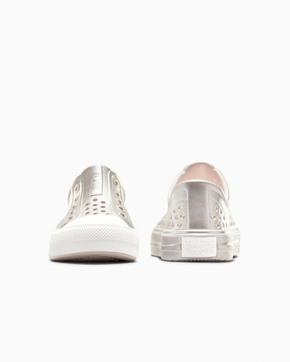 Pink / Silver / White Converse Chuck Taylor All Star Play Lite CX Metallic Kids' Sneakers Singapore | C-57841069