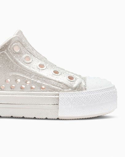 Pink / Silver / White Converse Chuck Taylor All Star Play Lite CX Metallic Kids' Sneakers Singapore | C-57841069