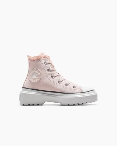 Pink / White Converse Chuck Taylor All Star Lugged Lift Ruffles Kids\' Sneakers Singapore | C-13967489