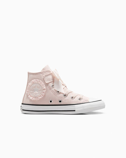 Pink / White Converse Chuck Taylor All Star Ruffles & Bows Easy-On Kids\' Sneakers Singapore | C-85392419