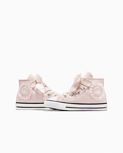 Pink / White Converse Chuck Taylor All Star Ruffles & Bows Easy-On Kids' Sneakers Singapore | C-78152039