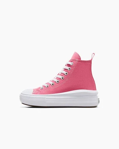 Pink / White / Black Converse Chuck Taylor All Star Move Platform Kids' Canvas Shoes Singapore | C-26537919
