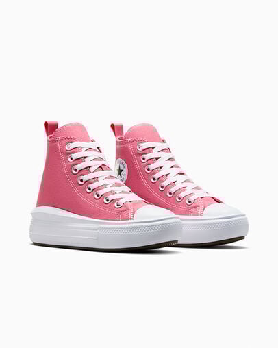 Pink / White / Black Converse Chuck Taylor All Star Move Platform Kids' Canvas Shoes Singapore | C-26537919