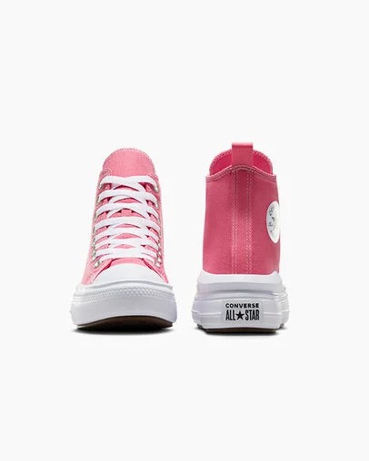 Pink / White / Black Converse Chuck Taylor All Star Move Platform Kids' Canvas Shoes Singapore | C-26537919
