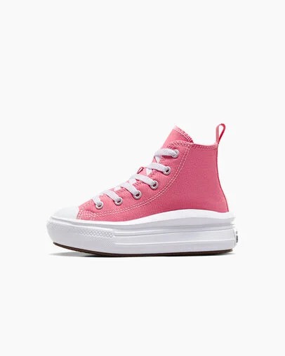 Pink / White / Black Converse Chuck Taylor All Star Move Color Pop Kids' Platform Shoes Singapore | C-98047239