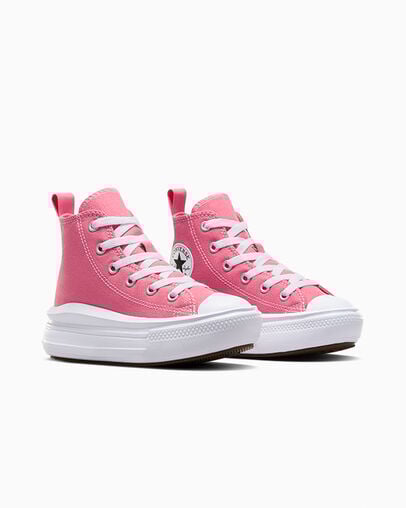 Pink / White / Black Converse Chuck Taylor All Star Move Color Pop Kids' Platform Shoes Singapore | C-98047239