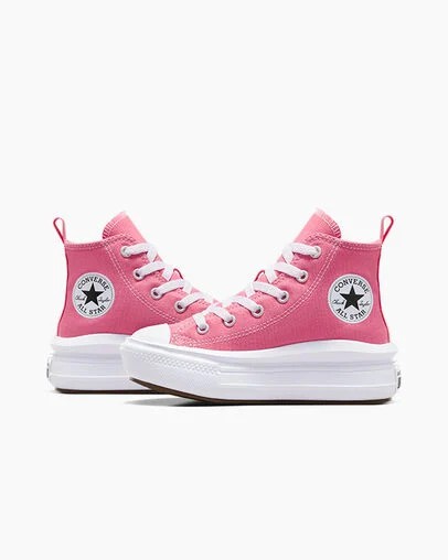 Pink / White / Black Converse Chuck Taylor All Star Move Color Pop Kids' Platform Shoes Singapore | C-98047239