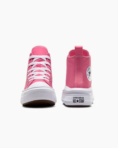 Pink / White / Black Converse Chuck Taylor All Star Move Color Pop Kids' Platform Shoes Singapore | C-98047239