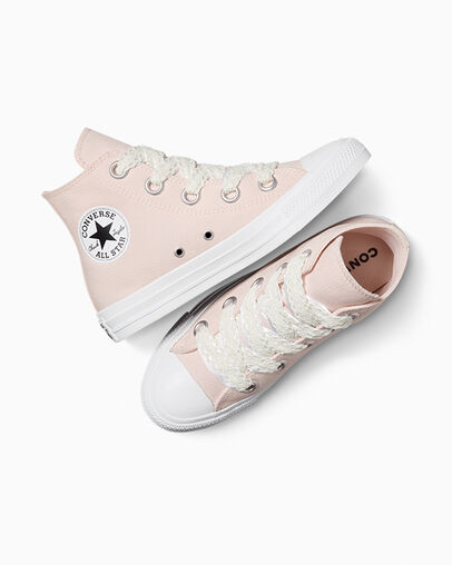 Pink / White / Black Converse Chuck Taylor All Star Crochet Laces Women Sneakers Singapore | C-19843659