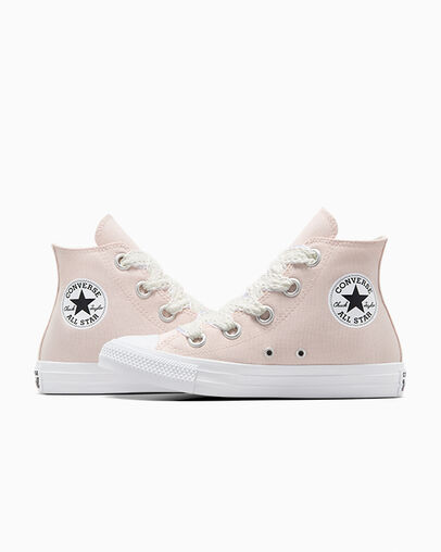Pink / White / Black Converse Chuck Taylor All Star Crochet Laces Women Sneakers Singapore | C-19843659