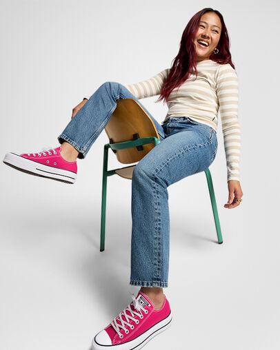 Pink / White / Black Converse Chuck Taylor All Star Lift Platform Women Canvas Shoes Singapore | C-02783569