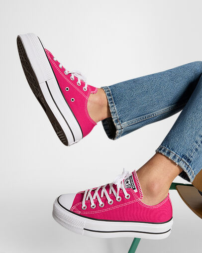 Pink / White / Black Converse Chuck Taylor All Star Lift Platform Women Canvas Shoes Singapore | C-02783569