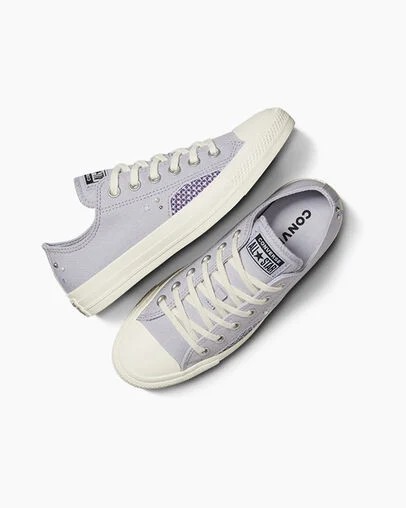 Purple Blue Grey Converse Chuck Taylor All Star Pearls & Studs Women Sneakers Singapore | C-37906159