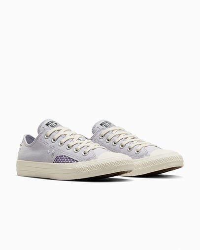 Purple Blue Grey Converse Chuck Taylor All Star Pearls & Studs Women Sneakers Singapore | C-46398579