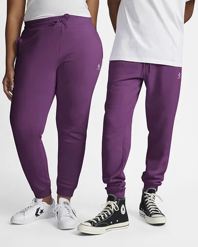 Purple Converse Go-To Embroidered Star Chevron Standard-Fit Women Sweatpants Singapore | C-76934089