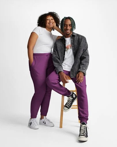 Purple Converse Go-To Embroidered Star Chevron Standard-Fit Men Sweatpants Singapore | C-54683099