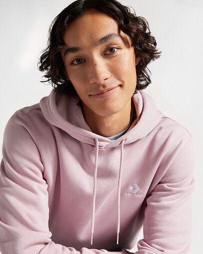 Purple Converse Go-To Embroidered Star Chevron Standard-Fit Fleece Men Hoodie Singapore | C-35290749