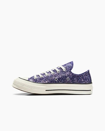 Purple / Black Converse Chuck 70 Glitter Women Sneakers Singapore | C-21960759