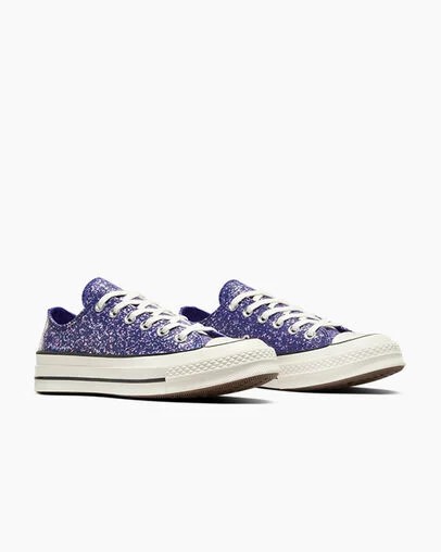 Purple / Black Converse Chuck 70 Glitter Women Sneakers Singapore | C-21960759