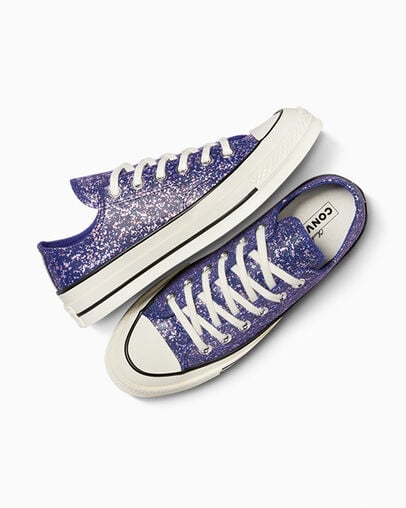 Purple / Black Converse Chuck 70 Glitter Women Sneakers Singapore | C-21960759