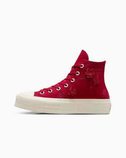 Red Converse Chuck Taylor All Star Lift 3D Florals Women Sneakers Singapore | C-75269309