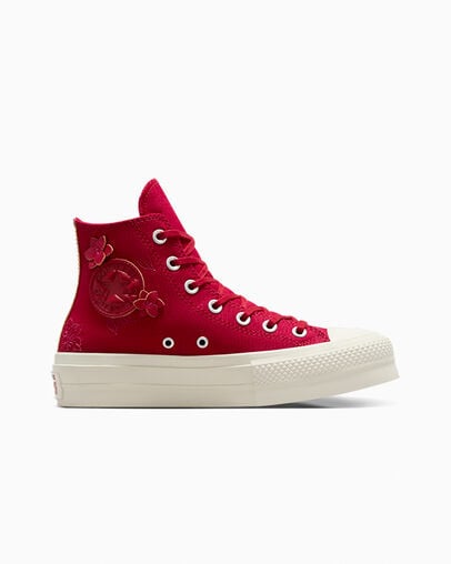 Red Converse Chuck Taylor All Star Lift 3D Florals Women Sneakers Singapore | C-75269309