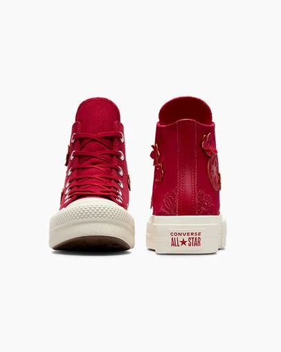 Red Converse Chuck Taylor All Star Lift 3D Florals Women Sneakers Singapore | C-71032599