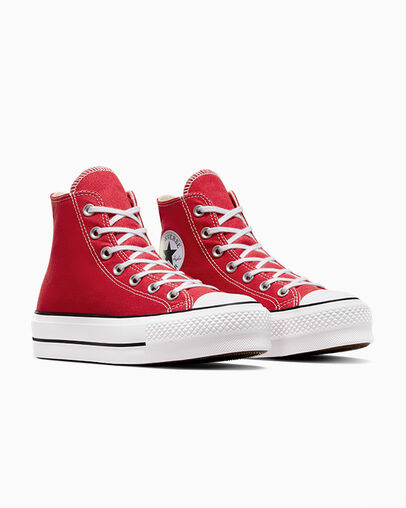 Red / White / Black Converse Chuck Taylor All Star Lift Platform Women Canvas Shoes Singapore | C-65971049
