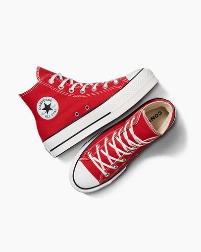 Red / White / Black Converse Chuck Taylor All Star Lift Platform Women Canvas Shoes Singapore | C-65971049