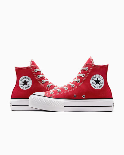 Red / White / Black Converse Chuck Taylor All Star Lift Platform Women Canvas Shoes Singapore | C-65971049
