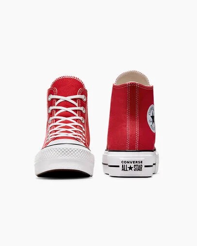 Red / White / Black Converse Chuck Taylor All Star Lift Platform Women Canvas Shoes Singapore | C-65971049