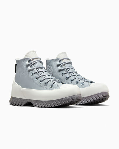 Silver / Grey Converse Chuck Taylor All Star Lugged 2.0 Platform Leather Women Boots Singapore | C-53480199