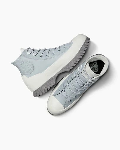 Silver / Grey Converse Chuck Taylor All Star Lugged 2.0 Platform Leather Women Boots Singapore | C-53480199