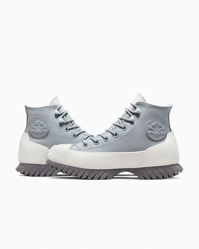Silver / Grey Converse Chuck Taylor All Star Lugged 2.0 Platform Leather Women Boots Singapore | C-53480199