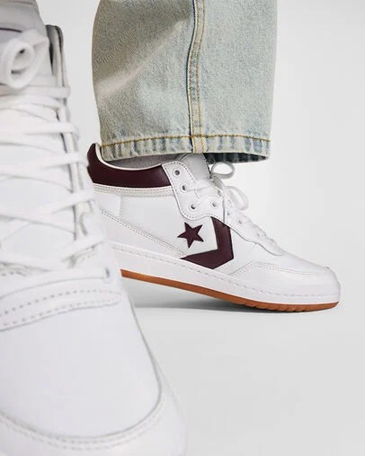 White Converse CONS Fastbreak Pro Leather & Nylon Women Boots Singapore | C-98437129