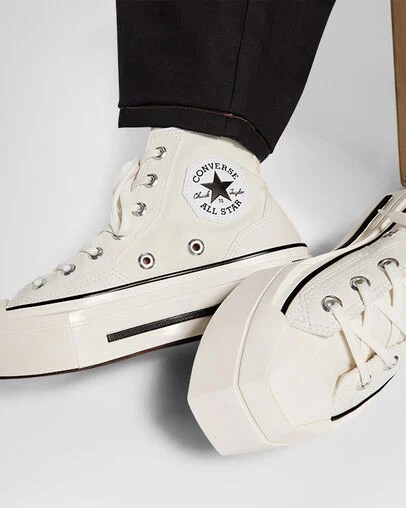 White Converse Chuck 70 De Luxe Squared Men Sneakers Singapore | C-37526909
