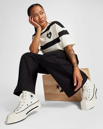 White Converse Chuck 70 De Luxe Squared Women Sneakers Singapore | C-59032649