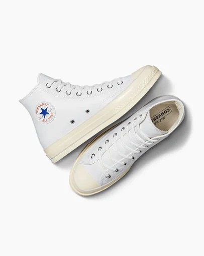 White Converse Chuck 70 Leather Men Sneakers Singapore | C-49276819