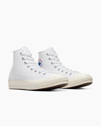White Converse Chuck 70 Leather Women Sneakers Singapore | C-53427819