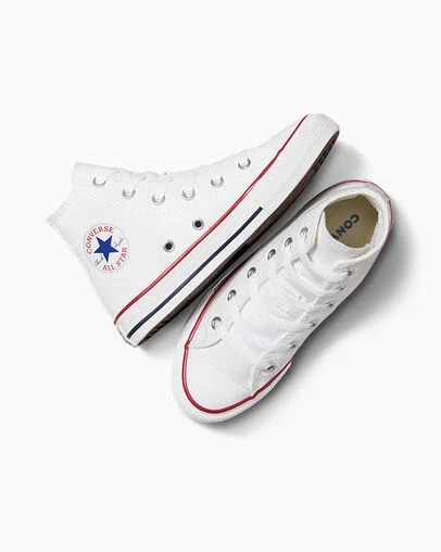 White Converse Chuck Taylor All Star Classic Kids' Sneakers Singapore | C-10849379