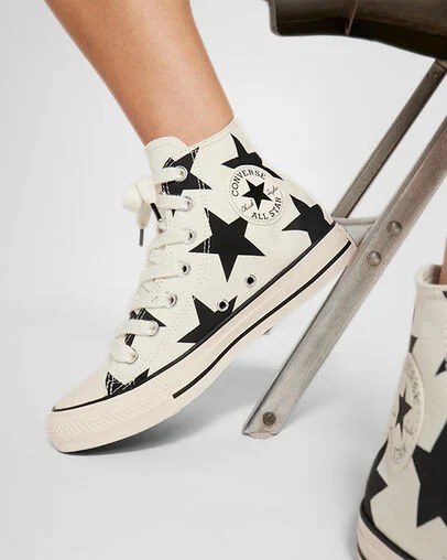 White Converse Chuck Taylor All Star Large Stars Women Sneakers Singapore | C-12367589