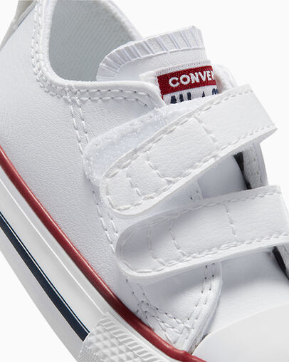 White Converse Chuck Taylor All Star Leather Kids' Sneakers Singapore | C-23815799