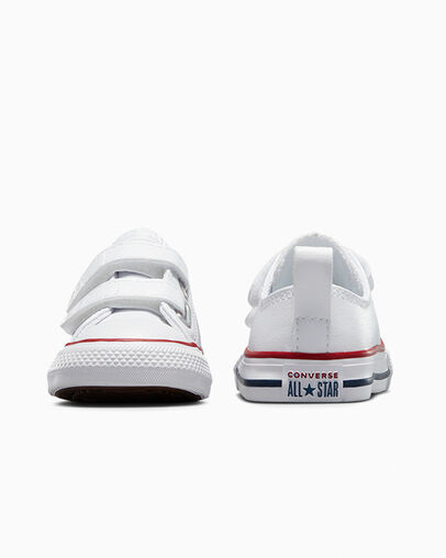 White Converse Chuck Taylor All Star Leather Kids' Sneakers Singapore | C-23815799