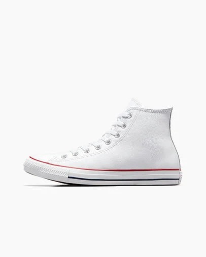 White Converse Chuck Taylor All Star Leather Men Sneakers Singapore | C-92375189