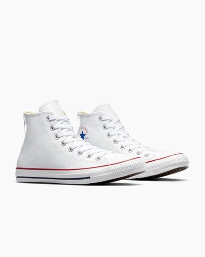 White Converse Chuck Taylor All Star Leather Men Sneakers Singapore | C-92375189