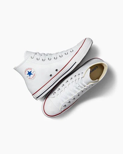 White Converse Chuck Taylor All Star Leather Men Sneakers Singapore | C-92375189