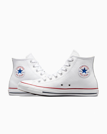 White Converse Chuck Taylor All Star Leather Men Sneakers Singapore | C-92375189